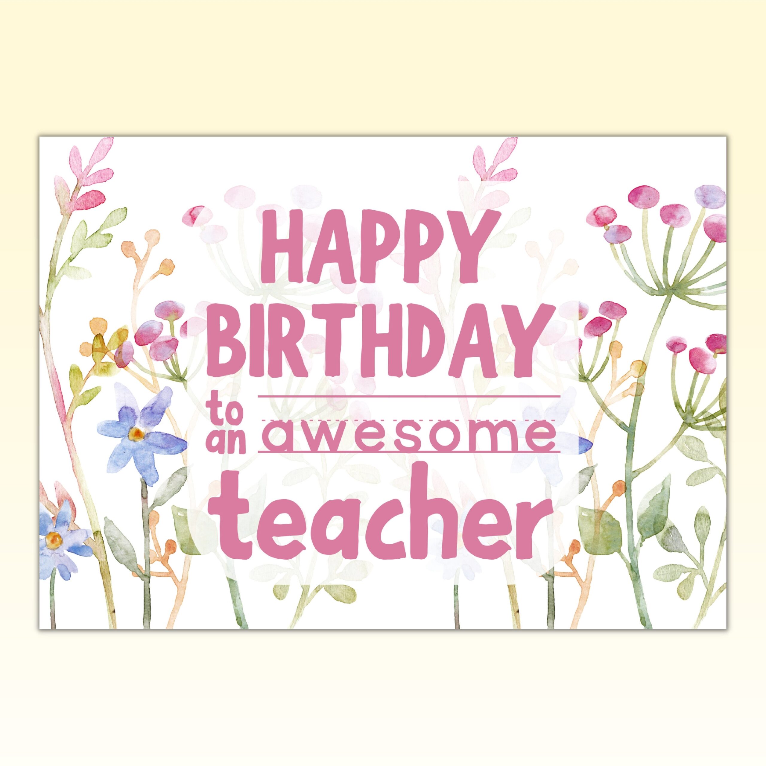 Free Printable Birthday Cards For Teacher