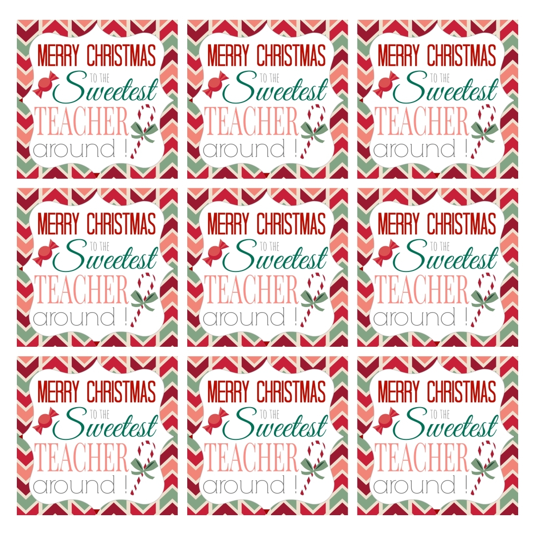 Teacher Gift Christmas Tags 6 Free PDF Printables Printablee