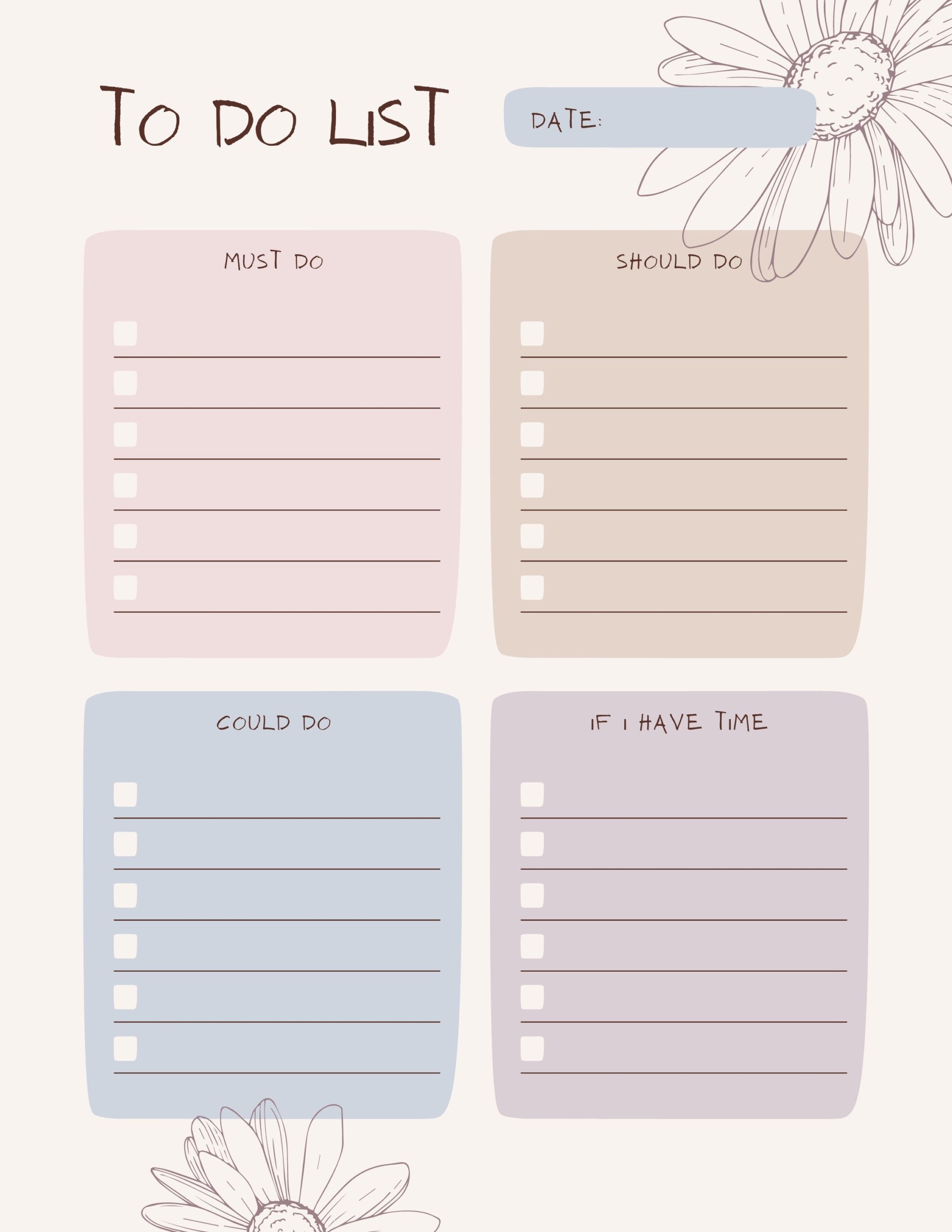 To Do List Template Free Printable
