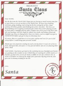 Template Word Free Printable Letter From Santa North Pole Personalize A