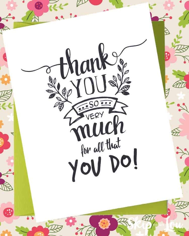 Thank You Card Free Printable Template