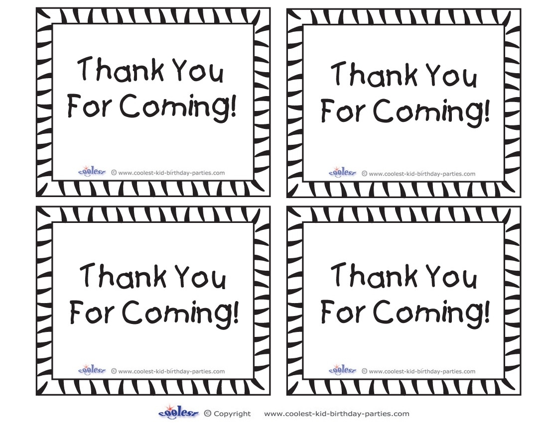 Thank You For Coming Free Printable Tags Free Printable