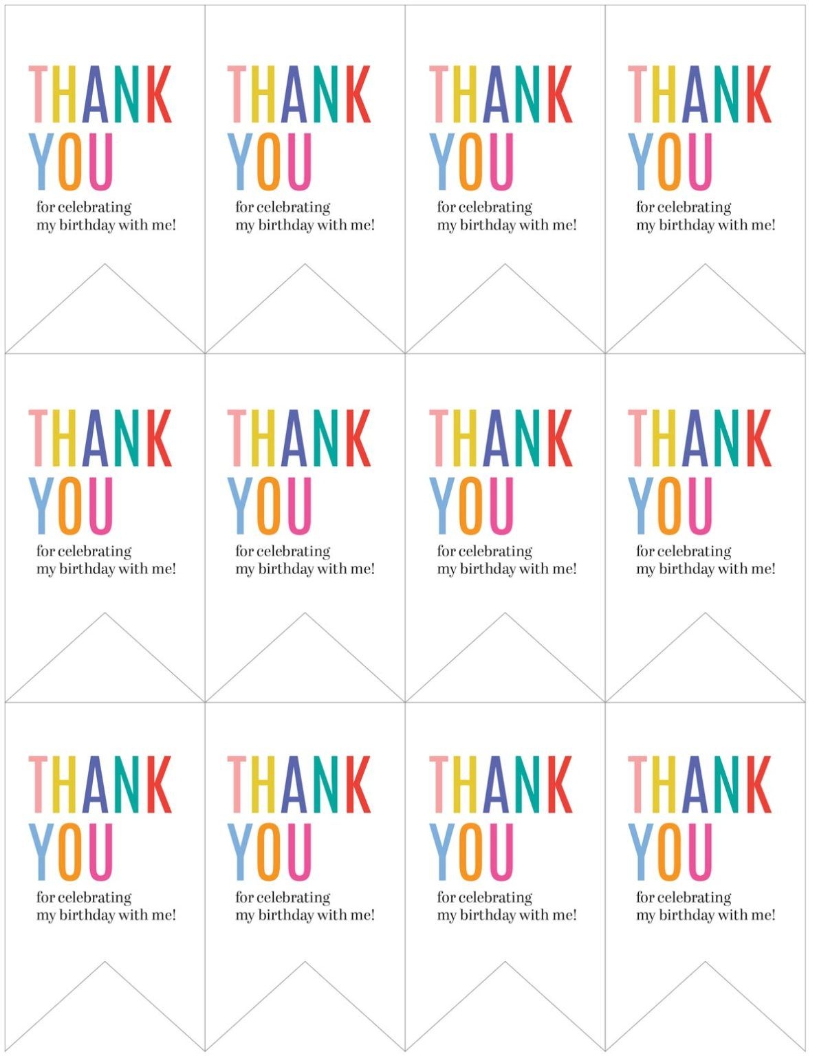 Thank You Party Tag Instant Download Printable Gift Tag Party Favor Tag 