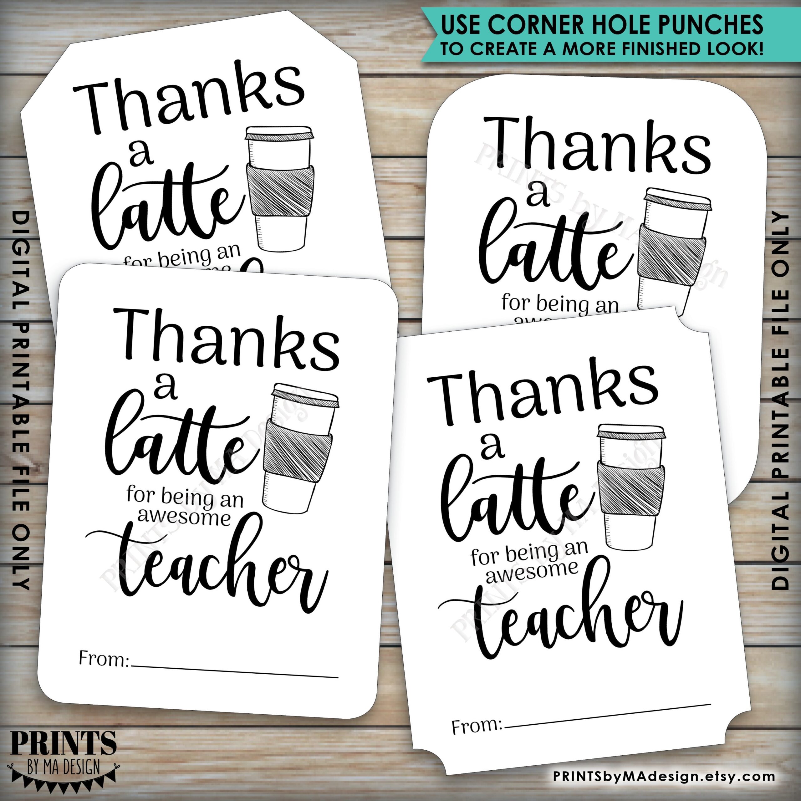 Thanks A Latte Teacher Free Printable