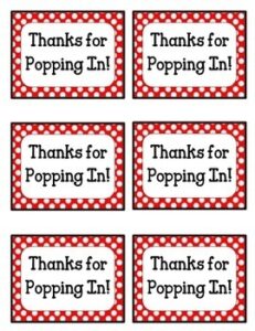 Thanks For Popping By Free Printable