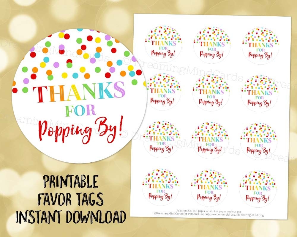 Thanks For Popping By Tags Free Printable
