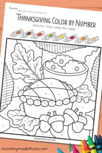 Thanksgiving Color By Number Free Printable Fun