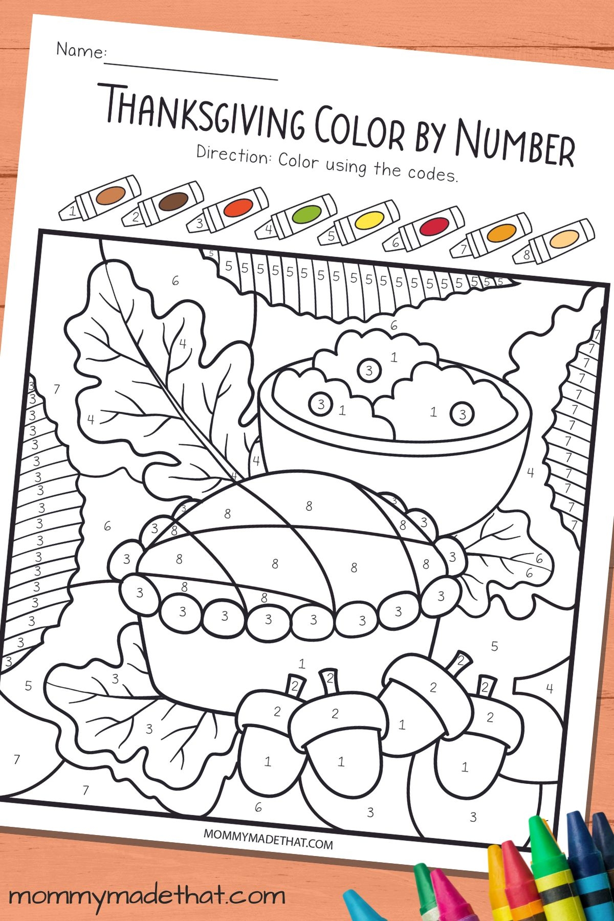 Thanksgiving Color By Number Free Printable Fun 