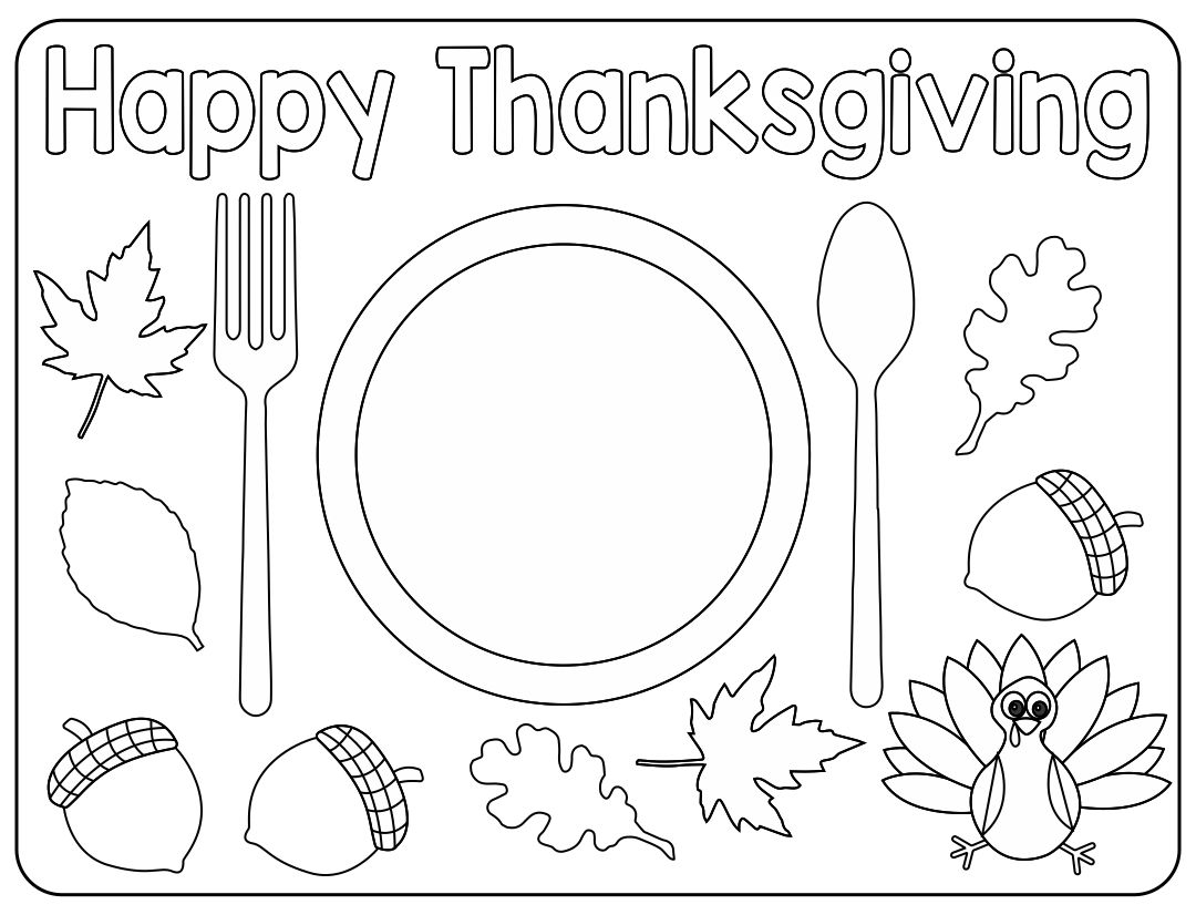 Thanksgiving Placemat 15 Free PDF Printables Printablee