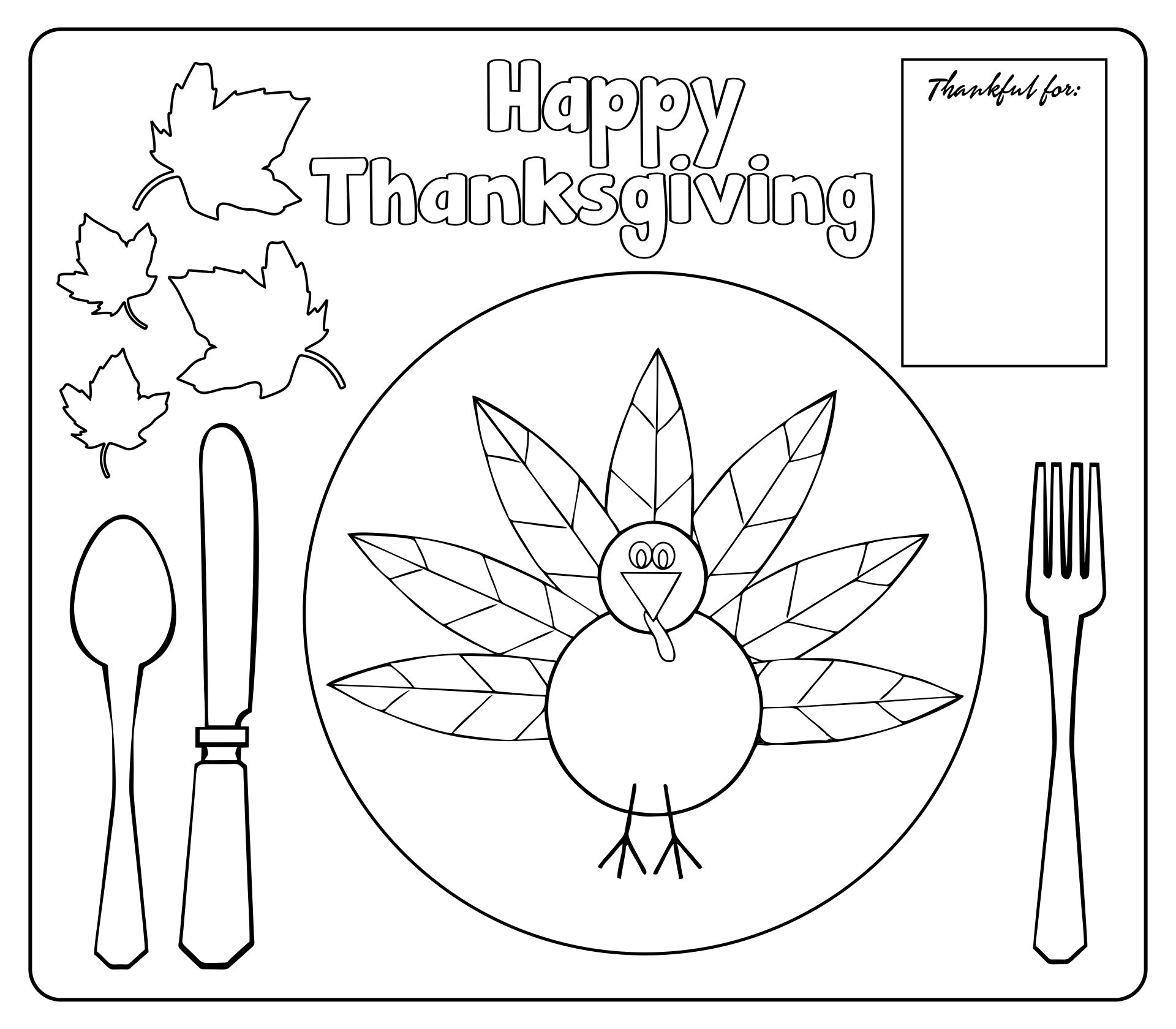 Thanksgiving Placemats Template 13 Free PDF Printables Printablee