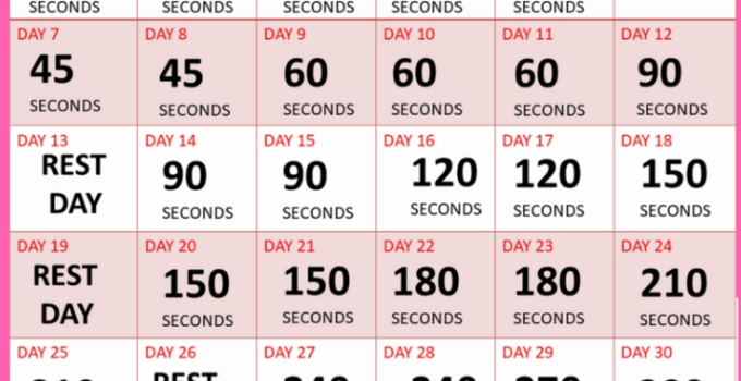 Free Printable 30 Day Plank Challenge