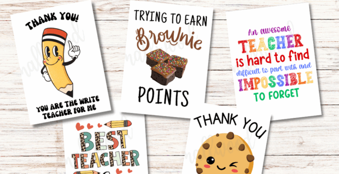Teacher Thank You Card Printable Free