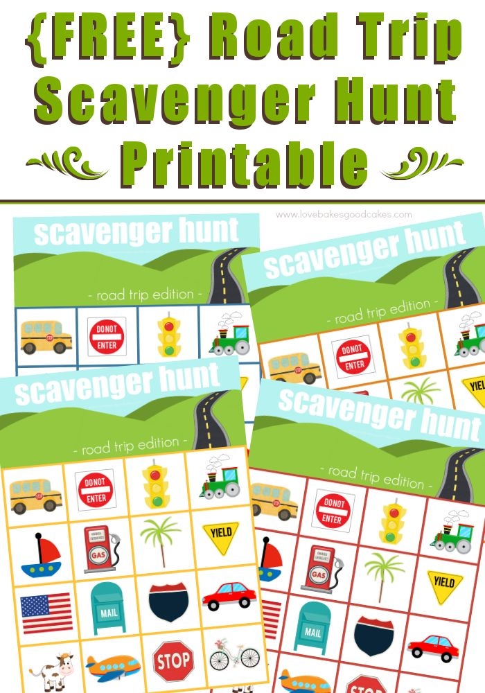 Road Trip Scavenger Hunt Free Printable