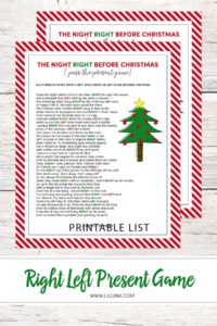 The Left Right Christmas Game With Story Print Lil 39 Luna