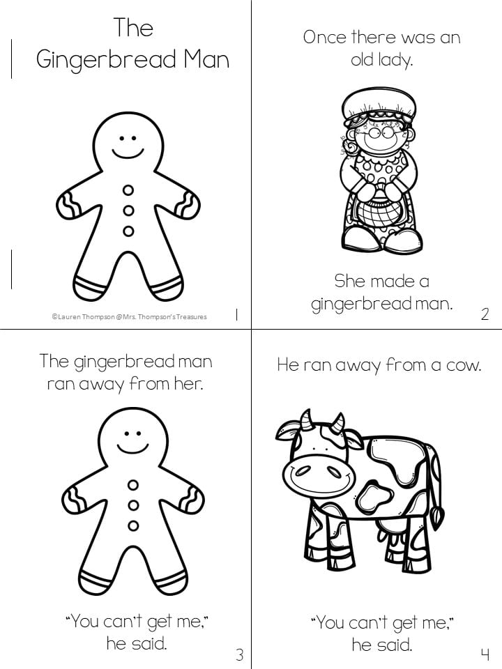 The Story Of The Gingerbread Man Printable