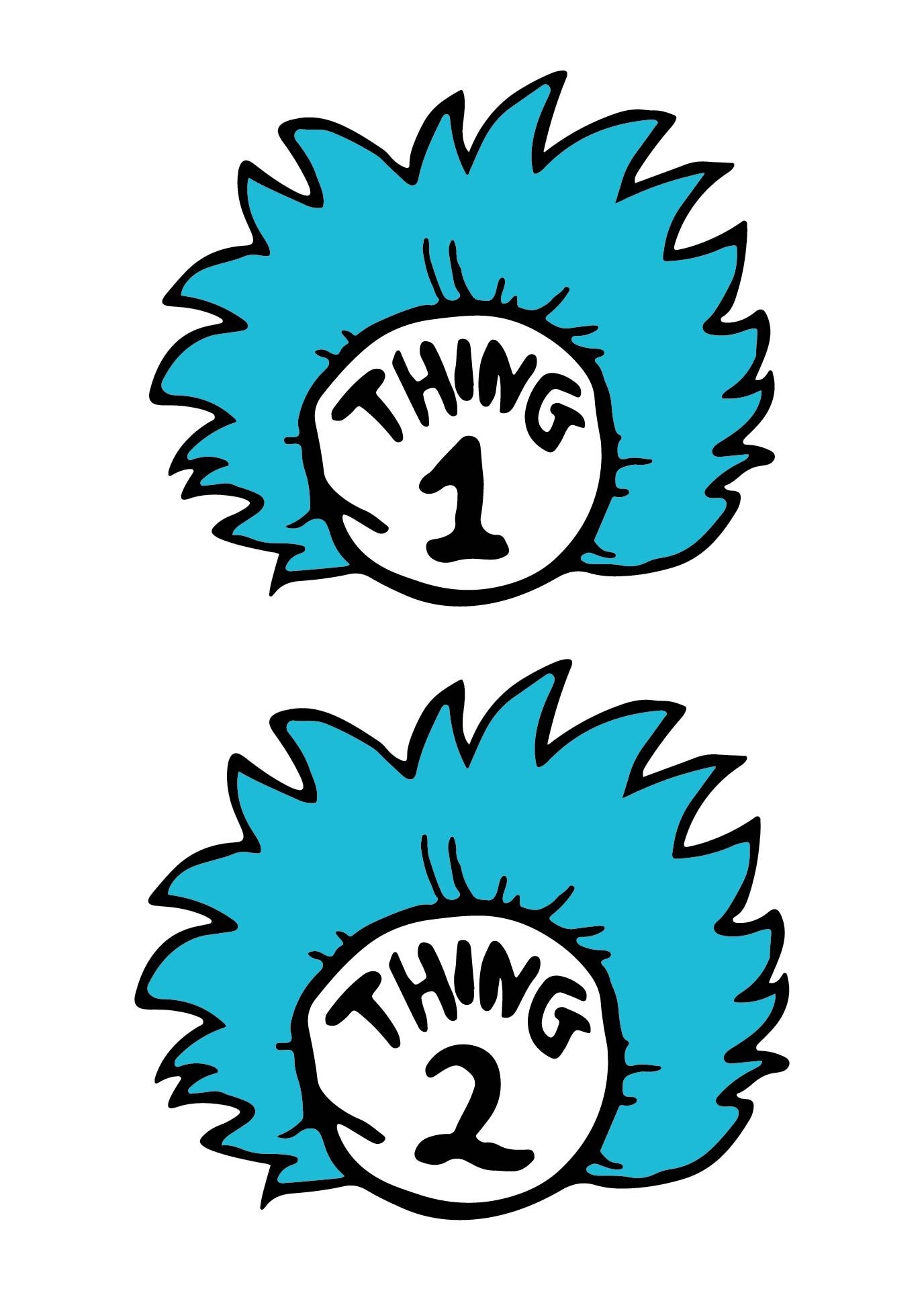 Thing 1 Template 10 Free PDF Printables Printablee Thing One 