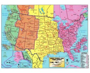 Time Zone Printable Map