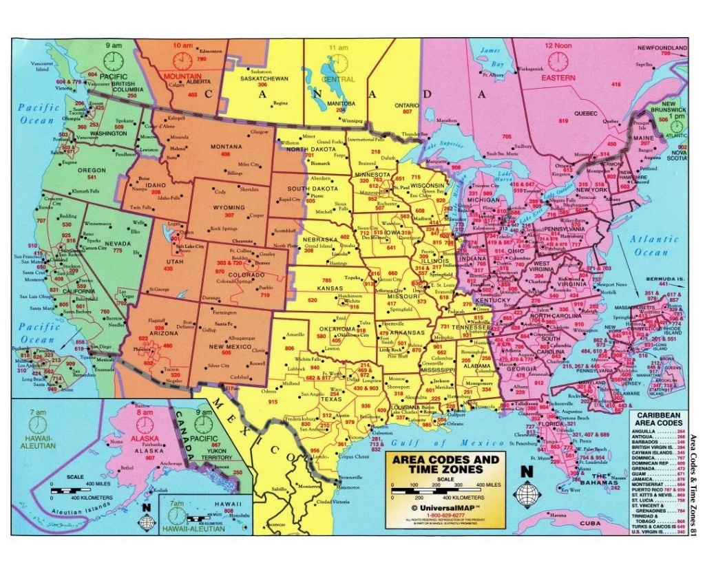 Time Zone Printable Map