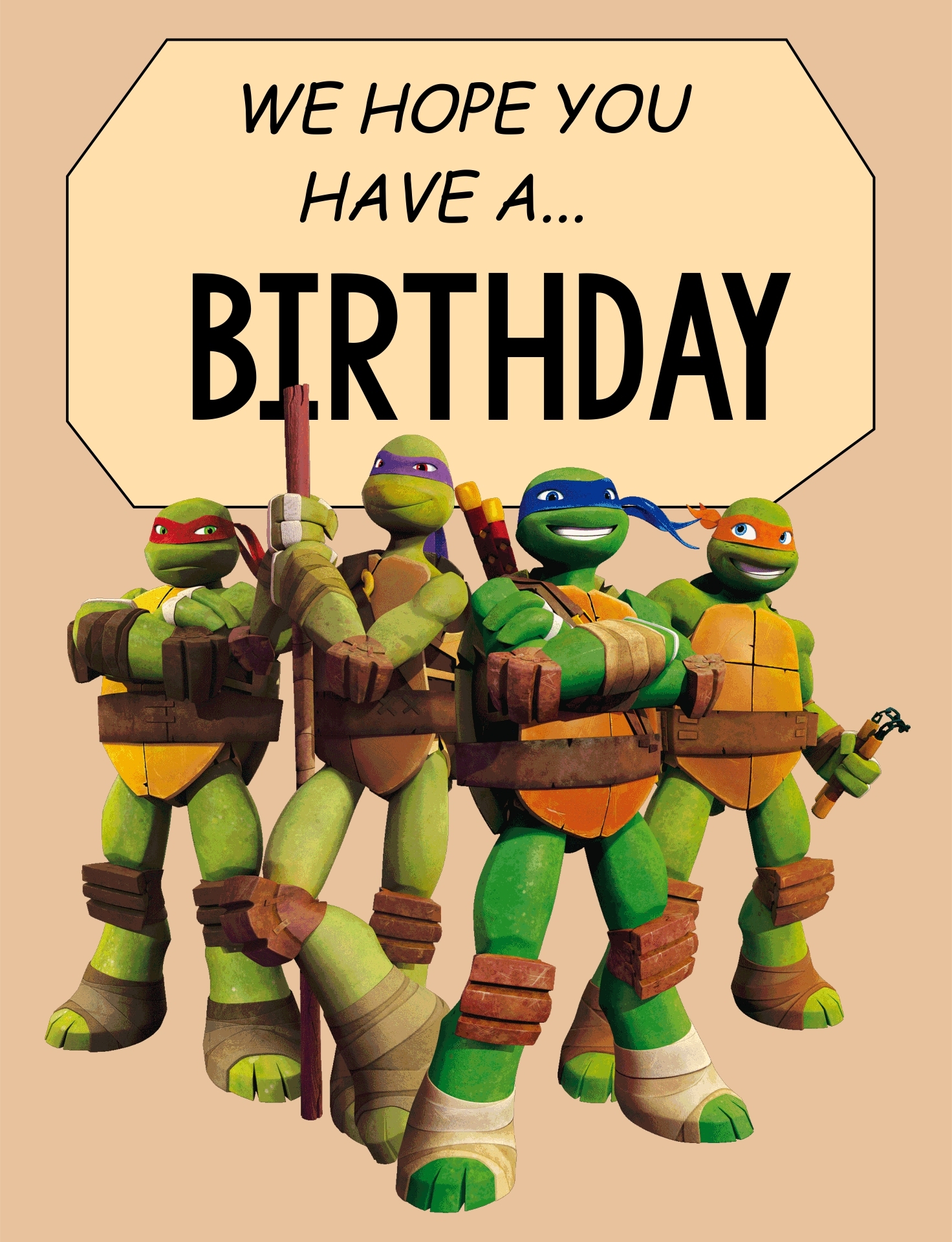 Free Printable Ninja Turtle Birthday Cards