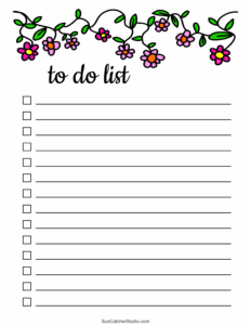 To Do List Free Printable PDF Templates Things To Do DIY Projects