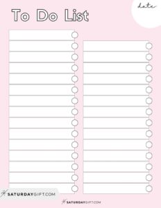 To Do List Template 29 Cute Free Printable To Do Lists SaturdayGift