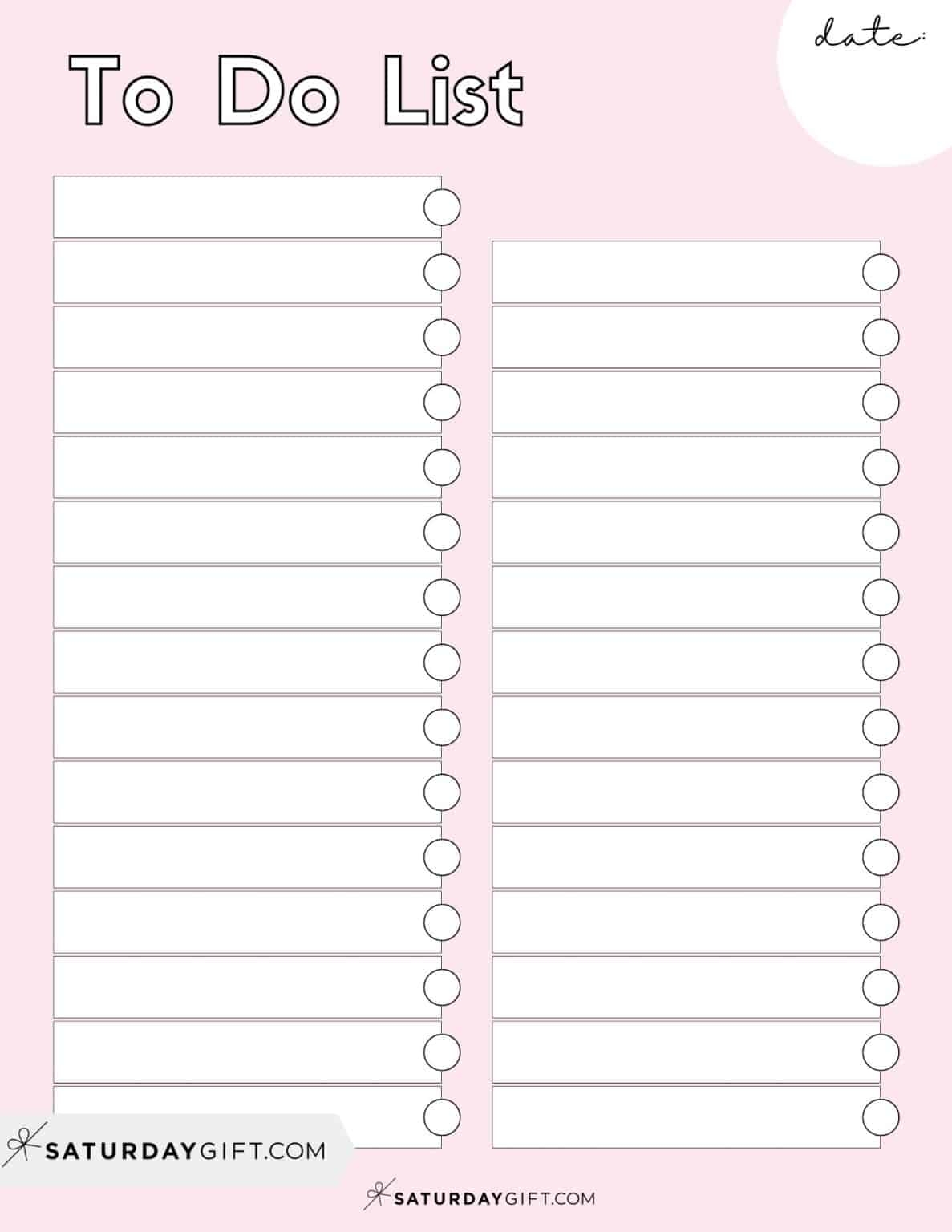 To Do List Template 29 Cute Free Printable To Do Lists SaturdayGift