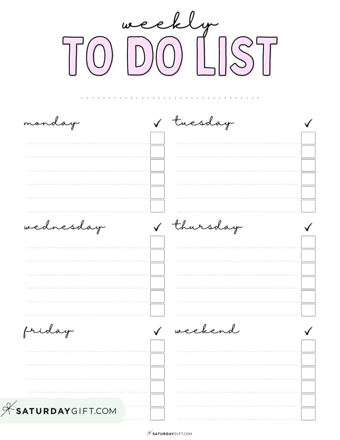 To Do List Template 29 Cute Free Printable To Do Lists SaturdayGift