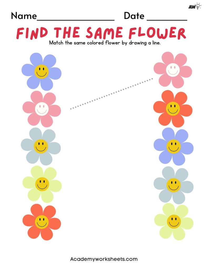 Top Free Kindergarten Matching Worksheets Color Numbers Academy 
