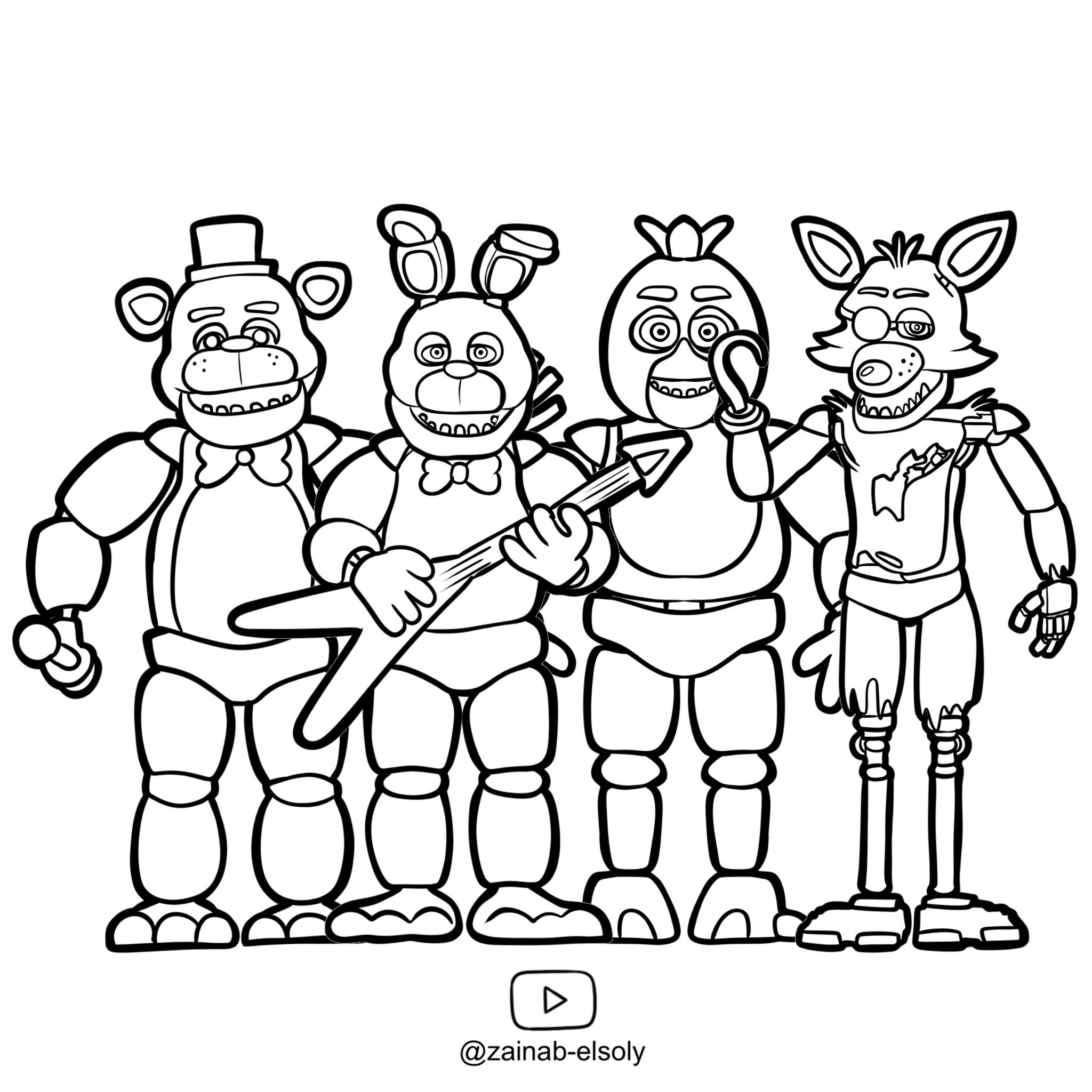Toy Chica Fnaf Coloring Page For Kids Free Five Nights At Freddy S 