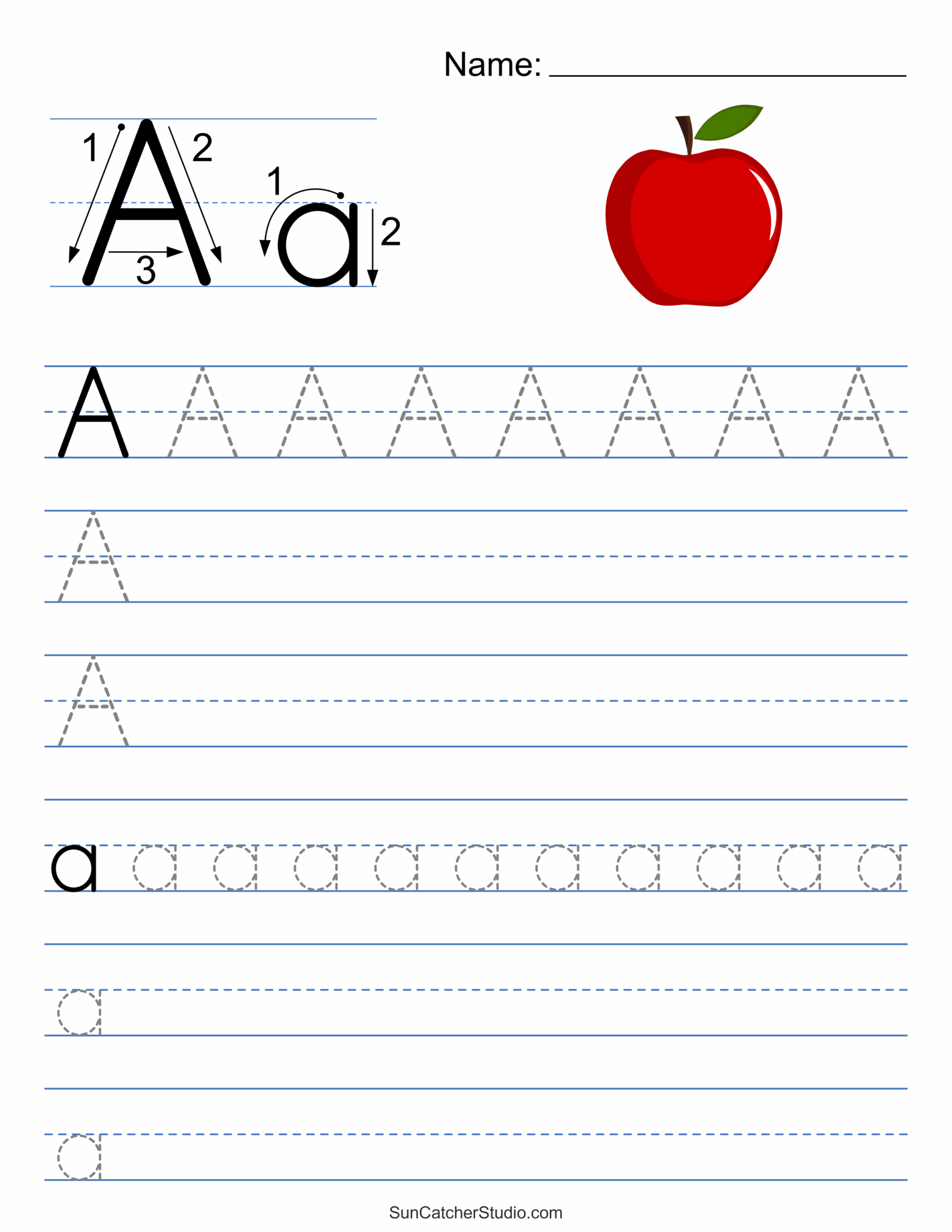 Tracing Alphabet Letters Printable Handwriting Worksheets DIY 