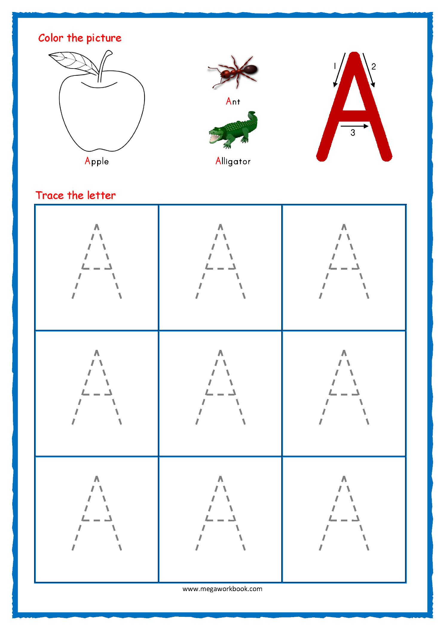 Tracing Letter Worksheets