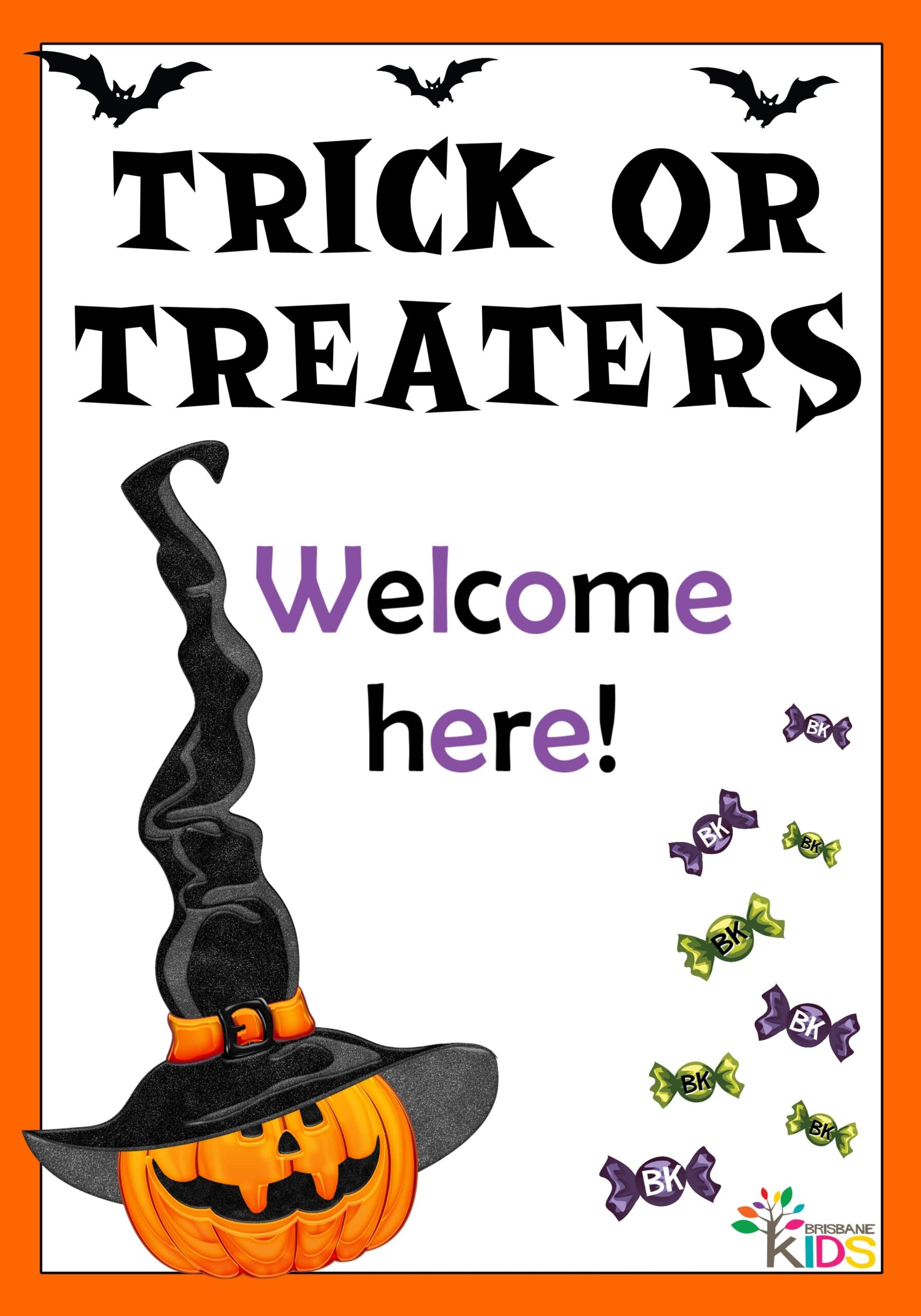 Trick Or Treat Signs Printable Free