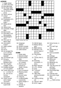 Tuesday New York Times Printable Crosswords Sally Crossword Puzzles