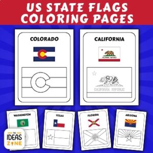 US State Flags Coloring Pages All 50 States By The Ideas Zone TPT