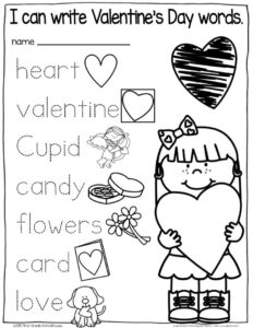Valentine 39 s Day Worksheets Kindergarten
