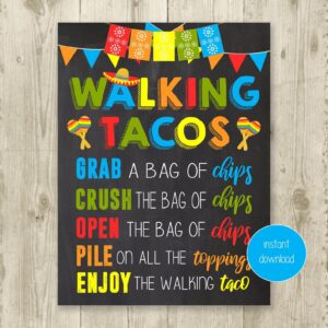 Walking Taco Bar Sign Free Printable