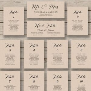 Wedding Seating Chart Free Template