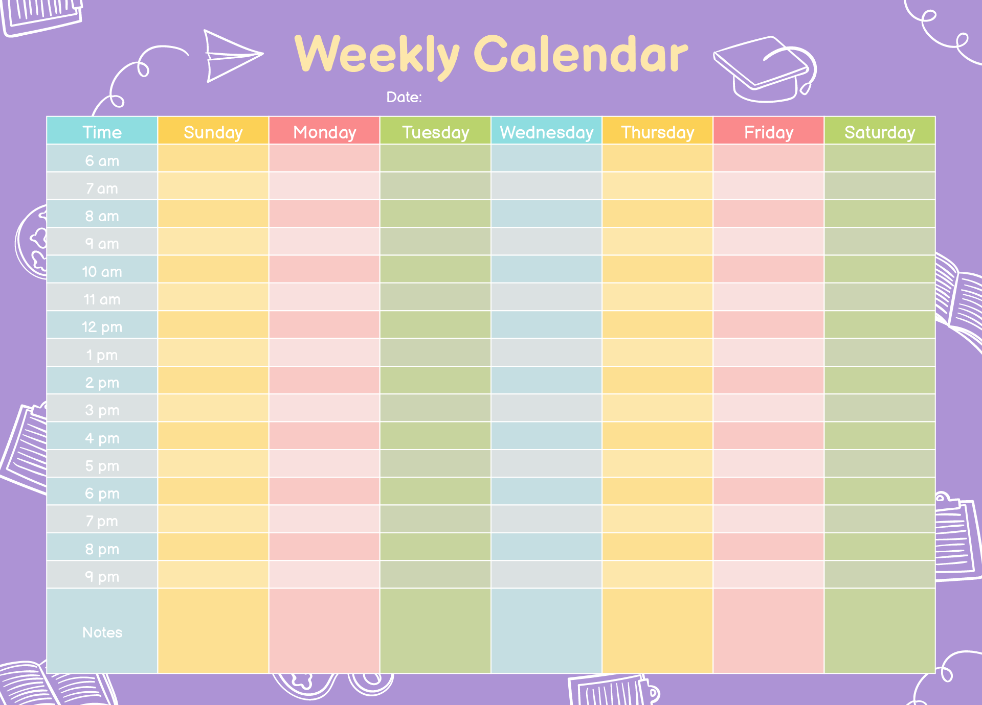 Weekly Calendar With 15 Minute Time Slots 13 Free PDF Printables 