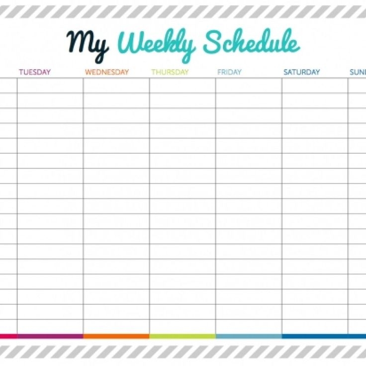 Free Printable Weekly Schedule With Time Slots
