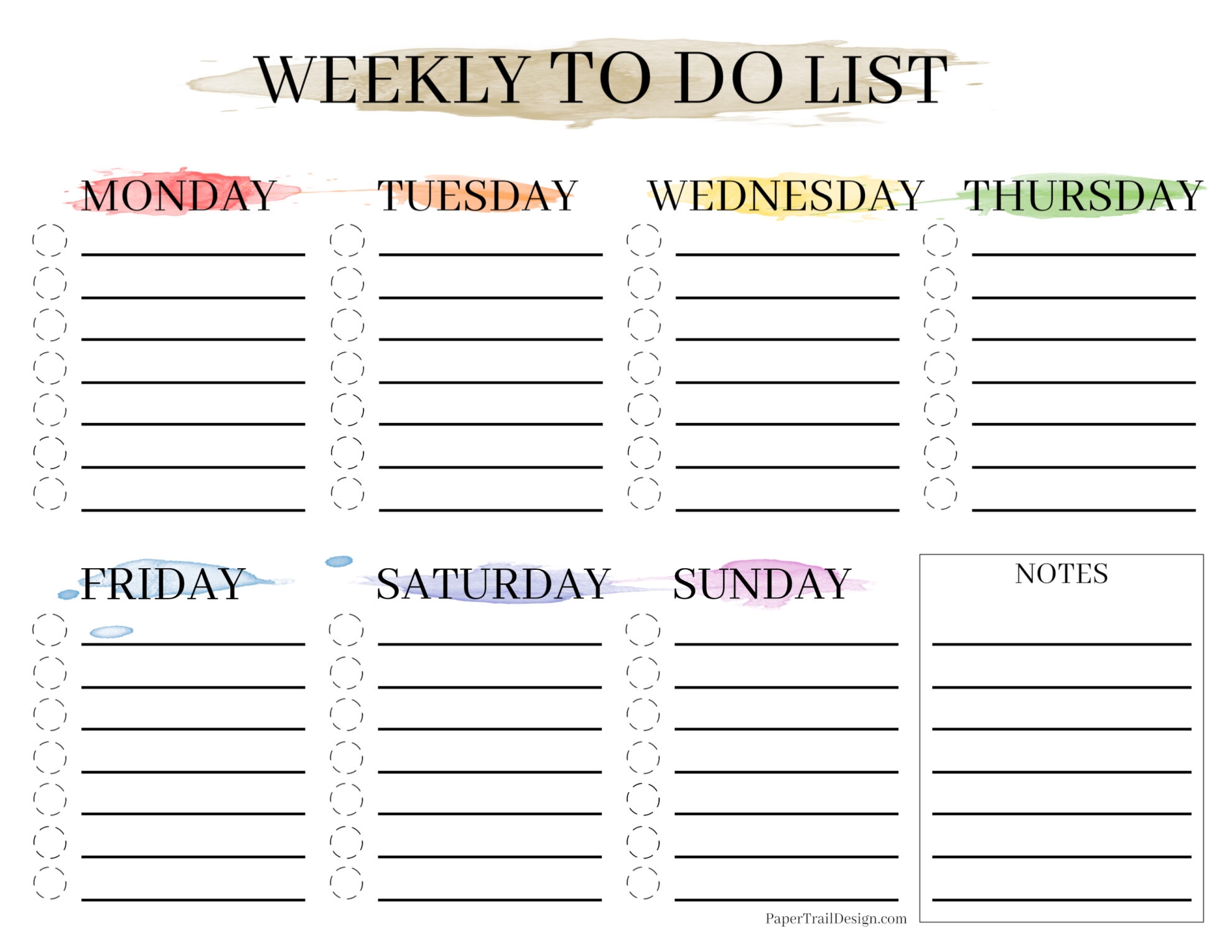 Weekly To Do List Free Printable Ambassade mauritanie rabat