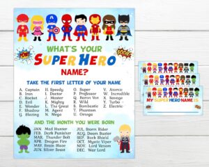 Whats Your Superhero Name INSTANT DOWNLOAD Instant Printable Etsy