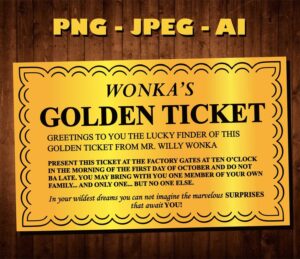 Willy Wonka Golden Ticket Printable