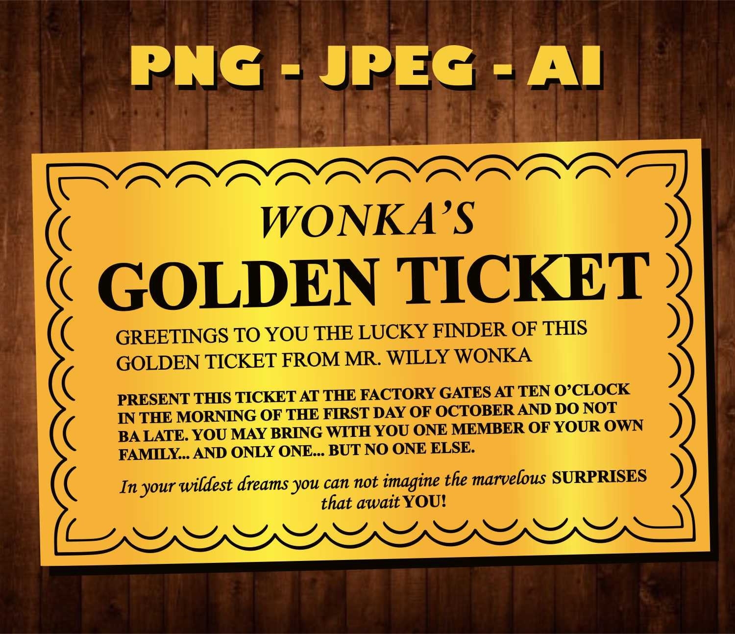 Willy Wonka Golden Ticket Printable Free