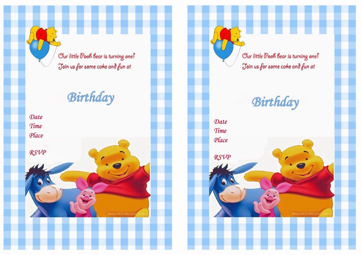 Winnie The Pooh Birthday Cards Printable Free