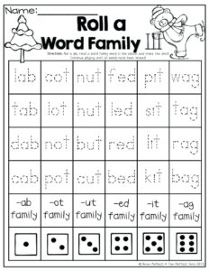 Word Family Activities Free Printables