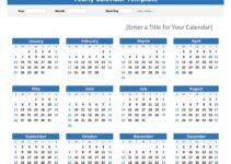 Free Printable Year At A Glance Calendar