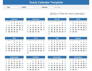 Year At A Glance Printable Calendar