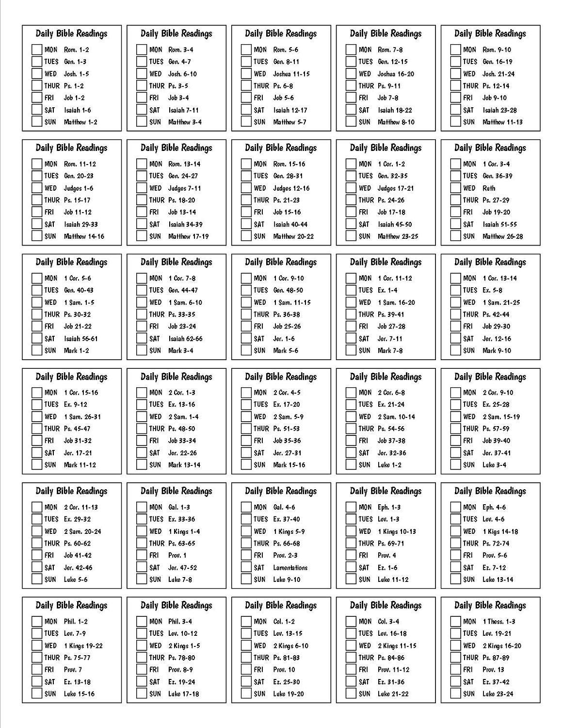 Yearly Bible Reading Plan Printable