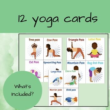 Yoga Pose Cards Printable Yoga Cards For Calm Down Corner TPT