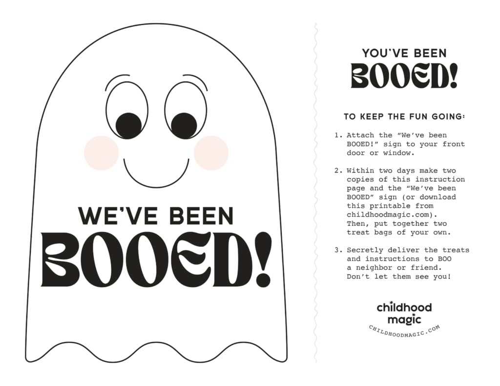 You 39 ve Been Booed Free Printable Childhood Magic